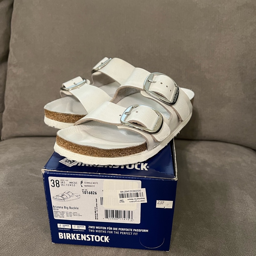 Refurbished Birkenstocks: Arizona Big Buckle - WHITE